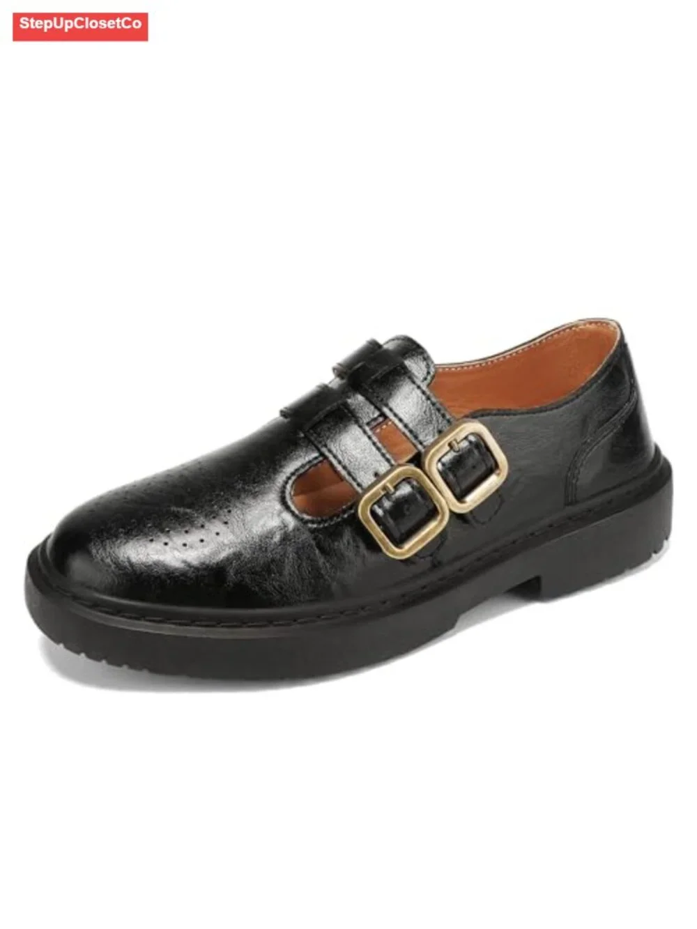Women's Classic Comfort Mary Jane Flats - Breathable Vegan Leather, Adjustable